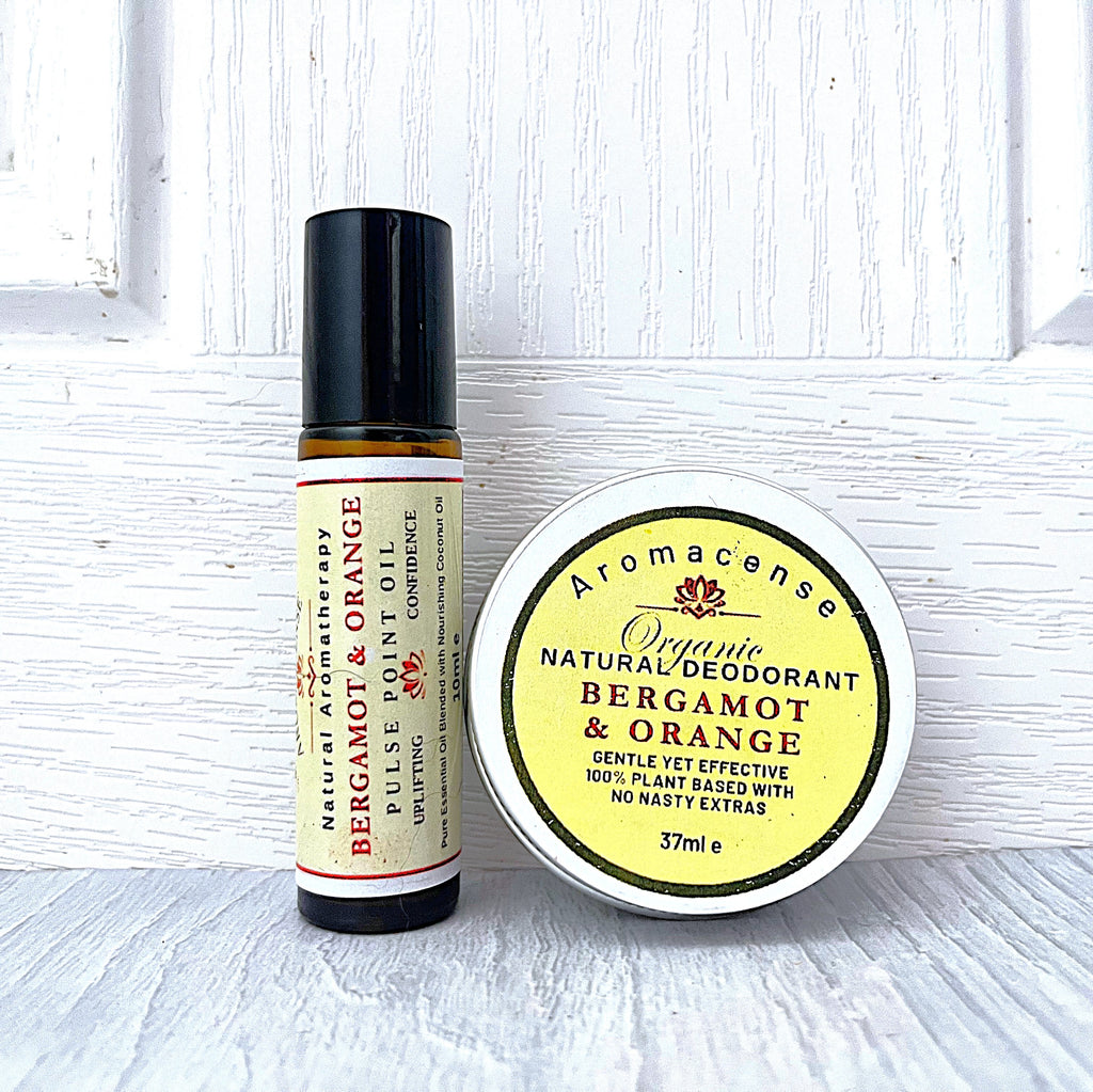 Natural Deodorant/Rollerball Set - Bergamot & Orange