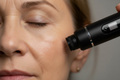 Face-only microneedling treatment with a black Dr Pen